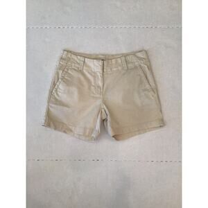 Womens VINEYARD VINES Solid Basic Khaki Tan Beige Chino Khakis Shorts Cotton - 0
